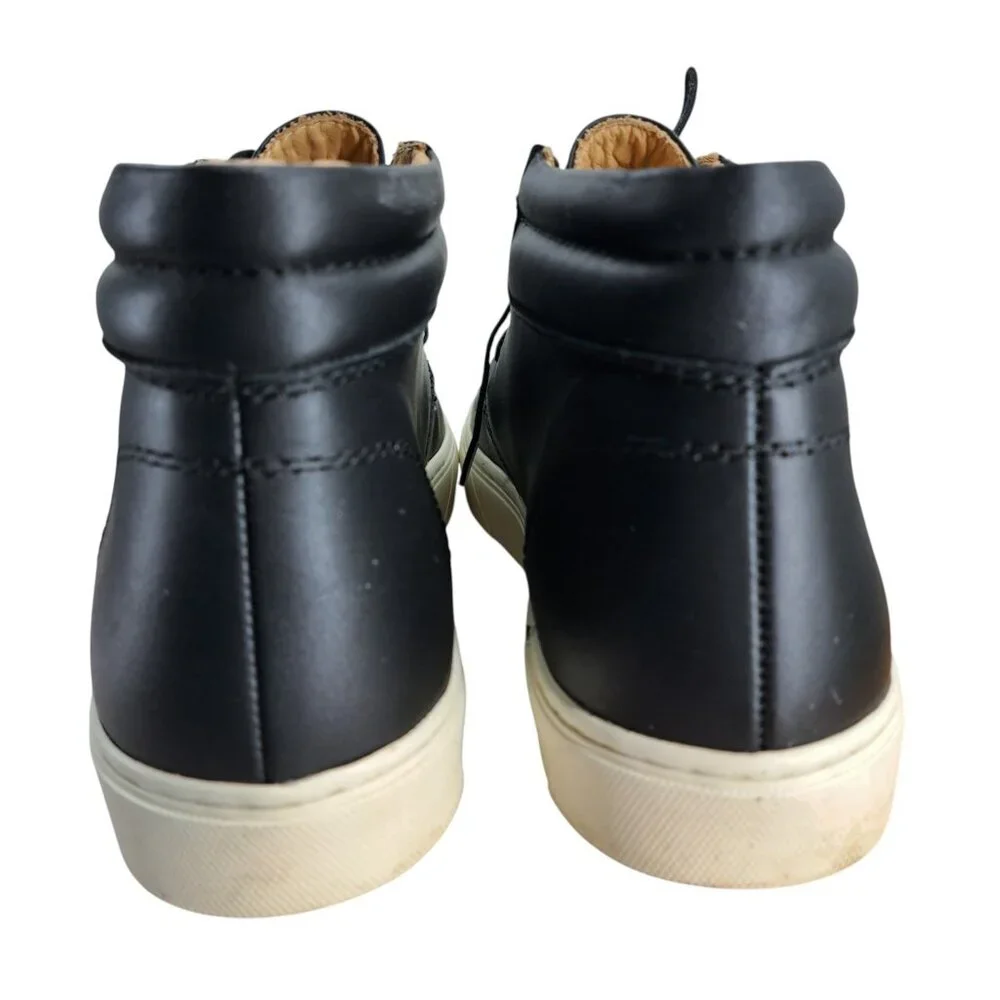 Nisolo Everyday Mid Top Black Leather Sneaker Size 9.5 Cortez Vibram Chukka